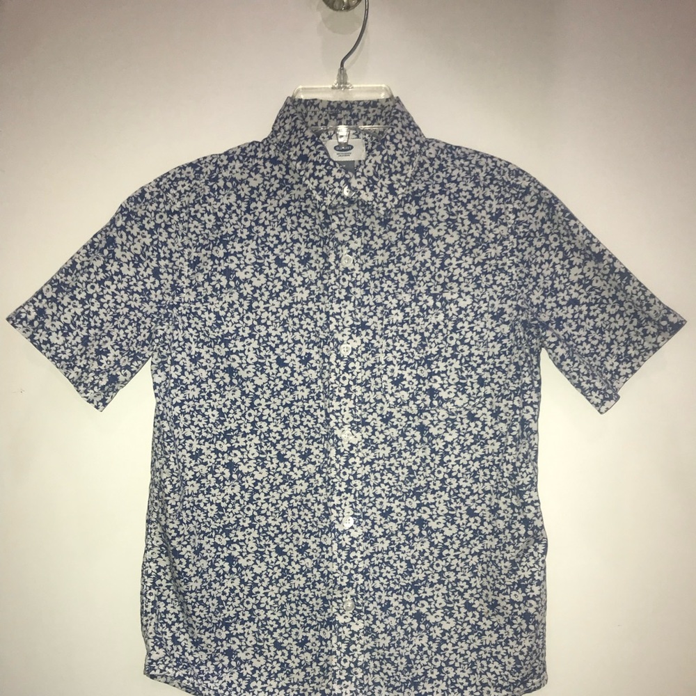 OLD NAVY TOP-BOYS SHIRT , SHORT SLEEVE, COLOR:BLUE